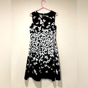 Midi fit & flare butterfly dress